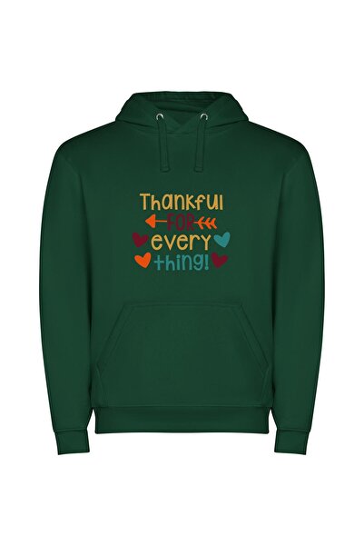 iLovePrints Gratitude in Exquisite Pixels Φούτερ με κουκούλα σε χρώμα Πράσινο