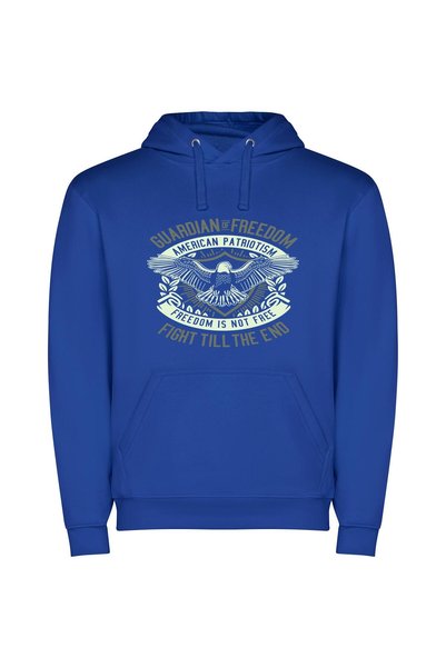 iLovePrints Eagle's Monochromatic Emblem Φούτερ με κουκούλα σε χρώμα Μπλε