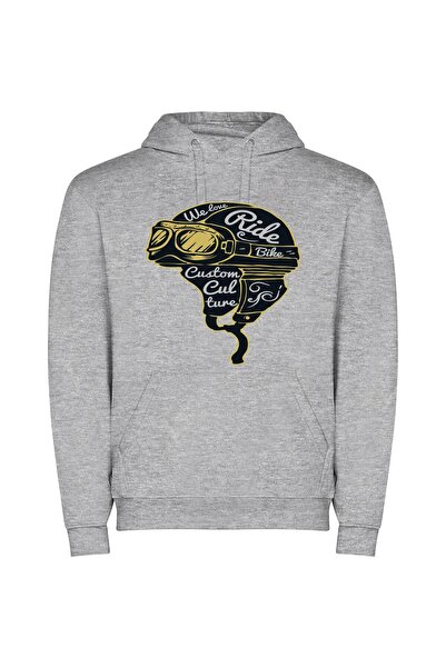 iLovePrints Worded Masterpiece Motorcycle Helmet Φούτερ με κουκούλα σε χρώμα ...