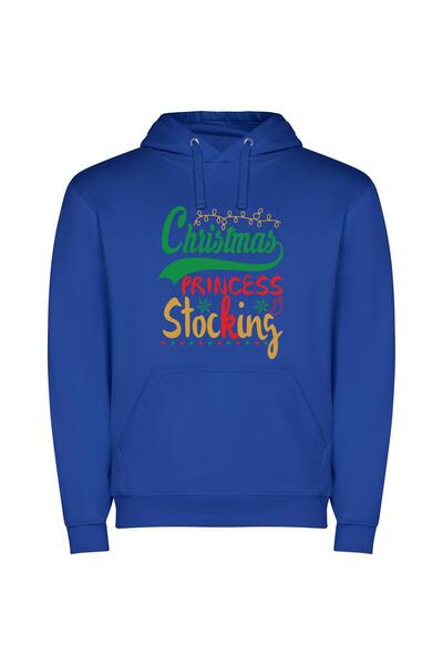 iLovePrints Merry Elf Princess Stocking Φούτερ με κουκούλα σε χρώμα Μπλε