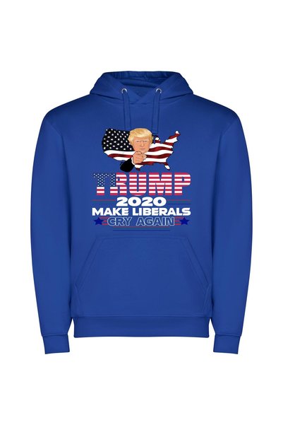 iLovePrints Trump: A Presidential Portrait Φούτερ με κουκούλα σε χρώμα Μπλε