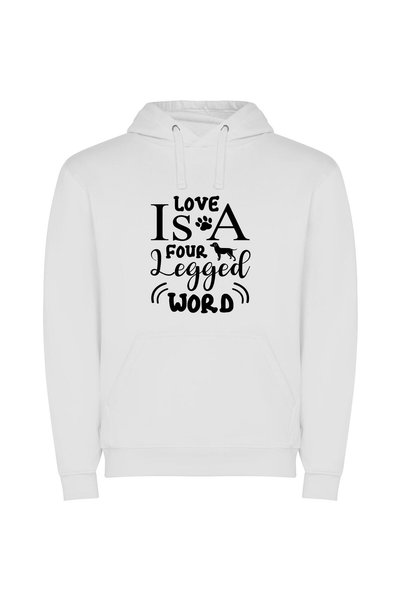 iLovePrints Lovely Four-Legged Affection Φούτερ με κουκούλα σε χρώμα Λευκό