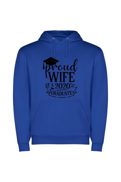 iLovePrints Graduate's Wife: Radiant Pride Φούτερ με κουκούλα σε χρώμα Μπλε