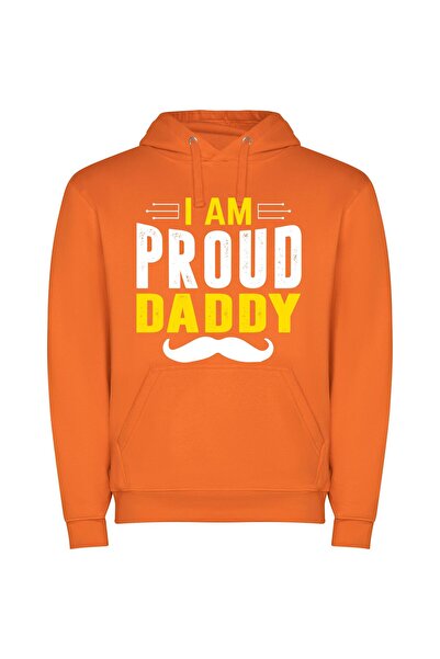 iLovePrints Daddy Energy Style Φούτερ με κουκούλα σε χρώμα Πορτοκαλί