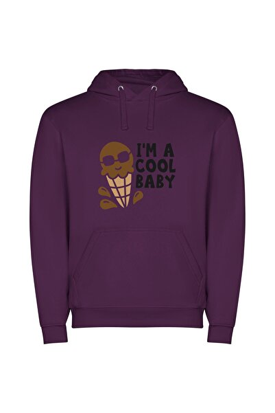 iLovePrints Cool Baby Cone Bliss Φούτερ με κουκούλα σε χρώμα Μωβ