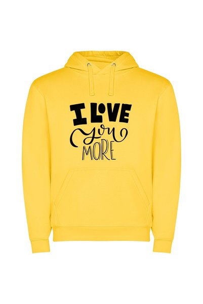 iLovePrints Love in Monochrome Φούτερ με κουκούλα σε χρώμα Κίτρινο