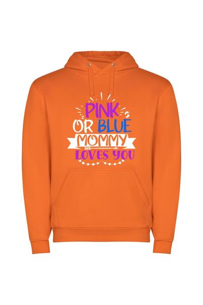 iLovePrints Vibrant Love & Colors Φούτερ με κουκούλα σε χρώμα Πορτοκαλί