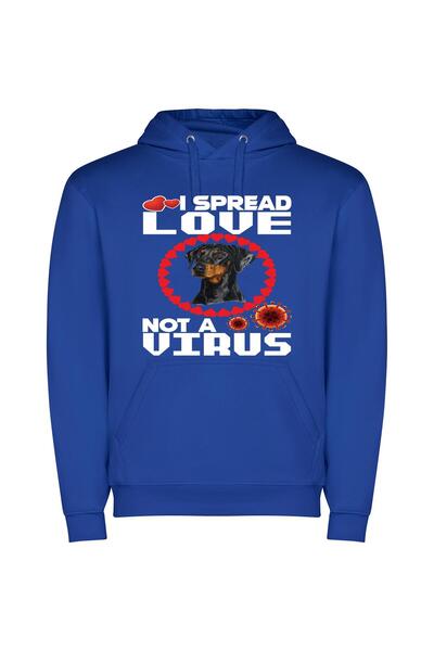 iLovePrints Pandemic Pooch Lovefest Φούτερ με κουκούλα σε χρώμα Μπλε