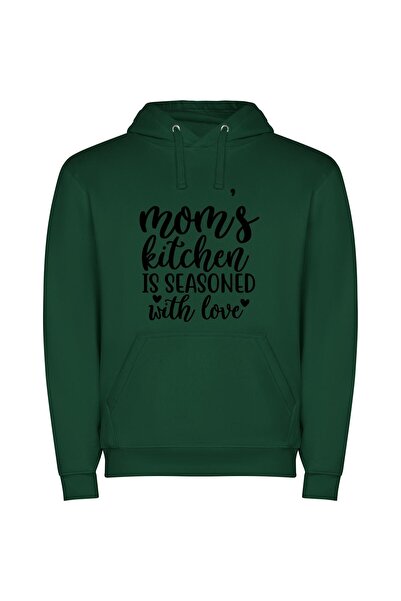 iLovePrints Love-Seasoned Kitchen Print Φούτερ με κουκούλα σε χρώμα Πράσινο