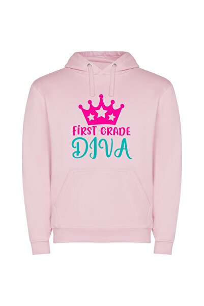 iLovePrints Glamorous Grade Diva Crown Φούτερ με κουκούλα σε χρώμα Ροζ