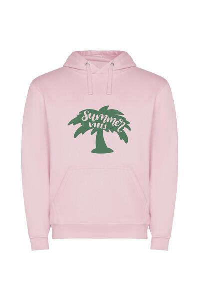 iLovePrints Tropical Summer Vibes Φούτερ με κουκούλα σε χρώμα Ροζ