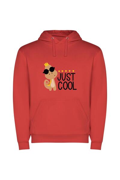 iLovePrints Cool Monkey Chicfest Φούτερ με κουκούλα σε χρώμα Κόκκινο