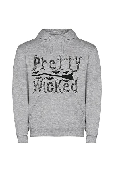 iLovePrints Inky Wicked Whispers Φούτερ με κουκούλα σε χρώμα Γκρι