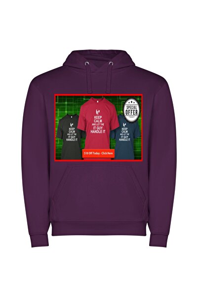 iLovePrints Calm IT Specialist Exclusive Φούτερ με κουκούλα σε χρώμα Μωβ