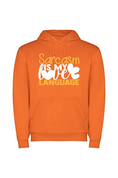 iLovePrints Snarky Orange Letter Duo Φούτερ με κουκούλα σε χρώμα Πορτοκαλί