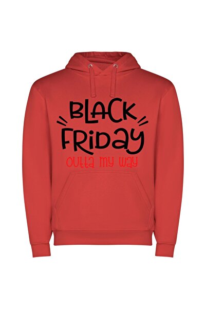 iLovePrints Fierce Black Friday Fashion Φούτερ με κουκούλα σε χρώμα Κόκκινο