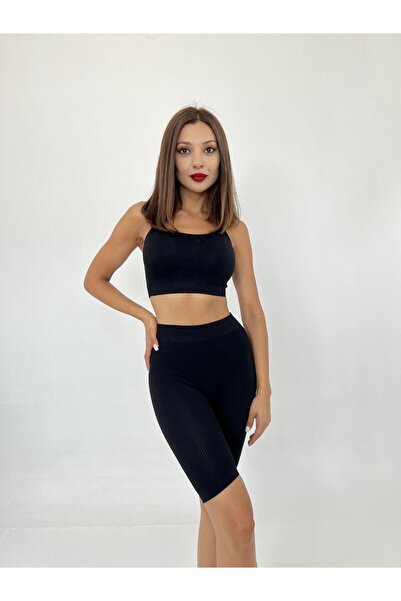MODA ŞEHRİ 13152 twisted shorts-black