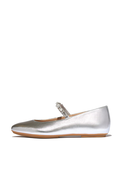 Fitflop Women's Delicato Pearls-and-Crystal Leather Ballet Flats