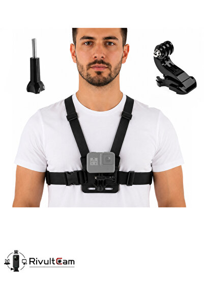 RivultCam Aksiyon Kamera Göğüs Bağlantı Aparatı – GoPro SJCAM DJI Uyumlu Vücu...