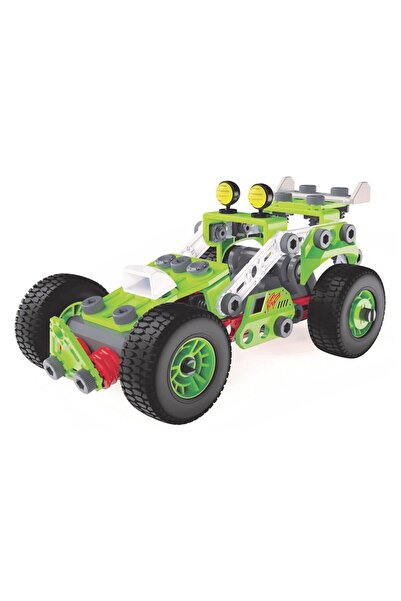 Meccano Junior Pull-Back Buggy Metal Construction Set, 138 Pieces