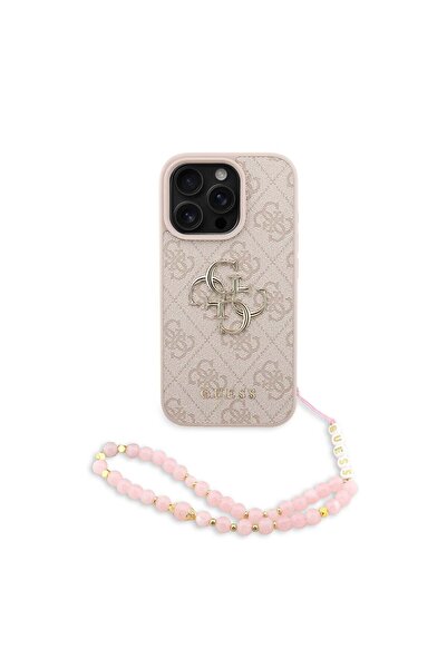 Guess Husă compatibilă cu iPhone 16 Pro, din piele, roz - roz