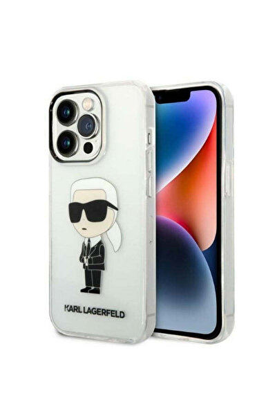 Karl Lagerfeld Husă pentru iPhone 14 Pro Max, Hardcase transparentă (KLHCP14X...