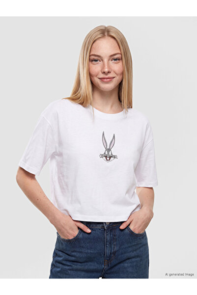 LC Waikiki تي شيرت نسائي مطبوع عليه Stoned Bugs Bunny من UZG STORE لمحبي الأناقة