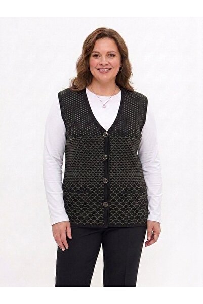 onno style women Patterned Steel Knit Classic Tricot Vest