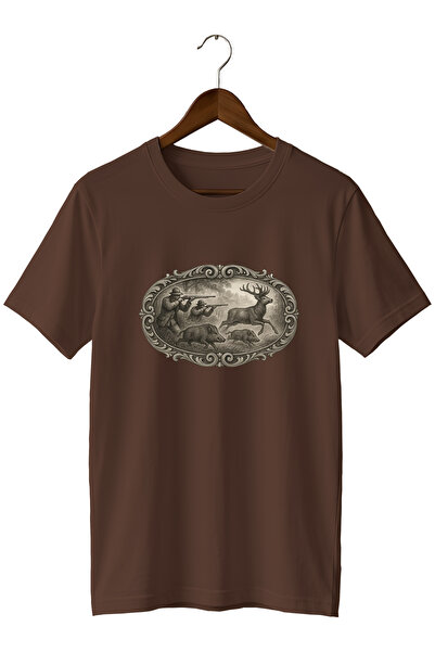 remonz Hunter Printed Unisex T-Shirt – Deer and Wild Boar Themed Outdoor Crew...
