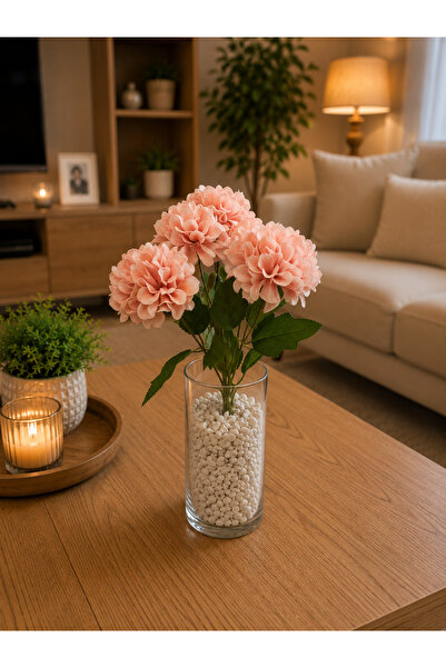 aymumi home Yapay Pudra Pembe Ortanca Çiçek Buketi Dekoratif Çiçek Ev Salon O...