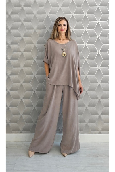 styleFlex Compleu Damă Elegant cu Pantaloni Largi – Set cu Colier Inclus, Tal...