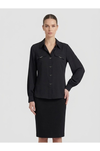 centilmen Dosso Dossi̇ of Whi̇te Blouse with Accessory Detail 1426