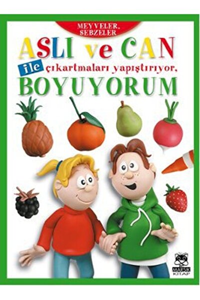Marsık Yayıncılık Sticking Stickers with Asli and Can, I Paint - Fruits, Vege...