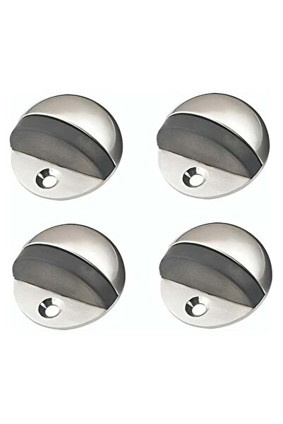Duravel Stainless Steel Half Round Door Stopper with Rubber Bumper, Pack of 4