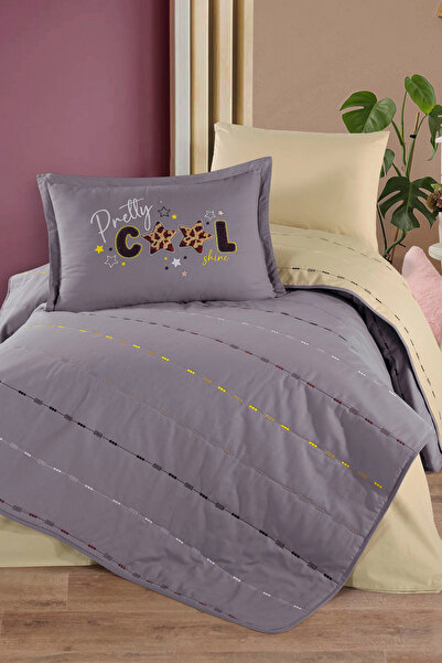 Clasy Ranforce 100% Cotton Embroidered Single Bedspread Set Pretta V1 Lilac