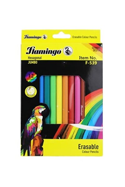 Flamingo Erasable Color Pencils Hexagonal Jumbo Color Pencils- Pack of 12pcs ...