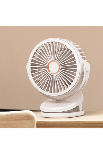 Choice3 White 10000mAh Mini 10000mAh Chargeable Clipped Fan 360° Rotation 4-s...