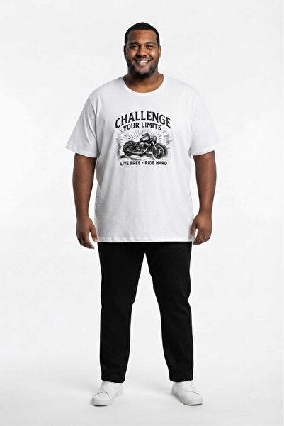 Gutty تي شيرت رجالي أبيض 100% قطن مقاس كبير - 3XL 4XL 5XL 6XL 7XL 8XL 9XL 10X...