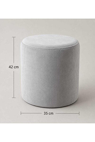 starella home Siyah Baby Face Puf Kumaş Süngerli Silindir Puf-Bench Tabure