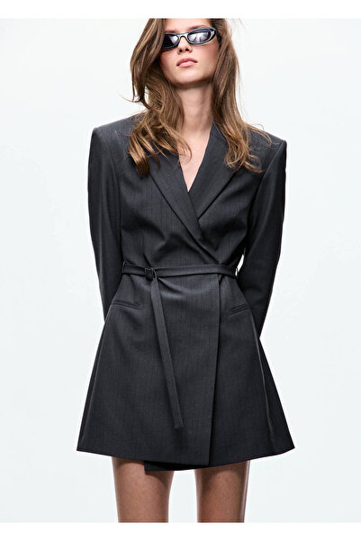MANGO Woman Blazer tarzı kemer detaylı elbise
