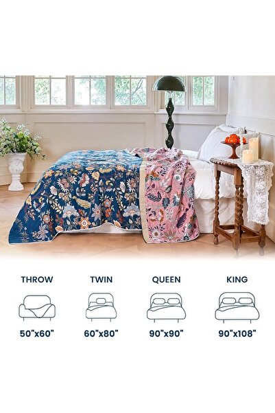 GENERAL MSGKV Boho Throw Blanket 100% Cotton Blankets for Bed Couch 60'x80', ...