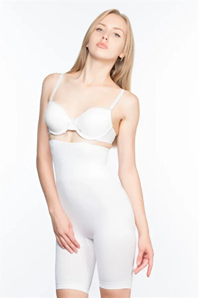 SS HOME CONCEPT White Mi 2074 High Waist Patterned Double Long Leg Corset