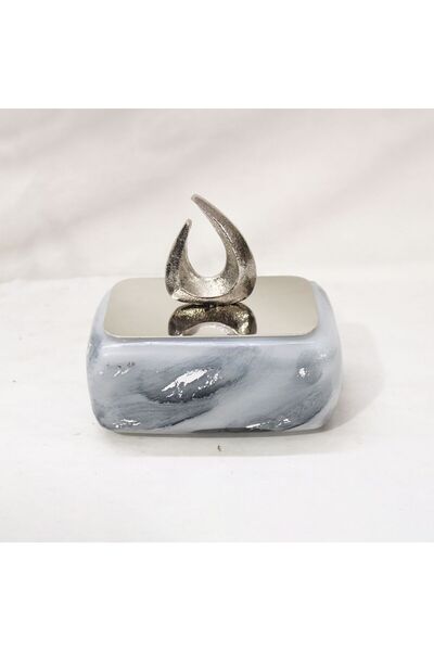 Generic New In Nourhan Trinket Jar White Silver 17X10X16.5 Cm