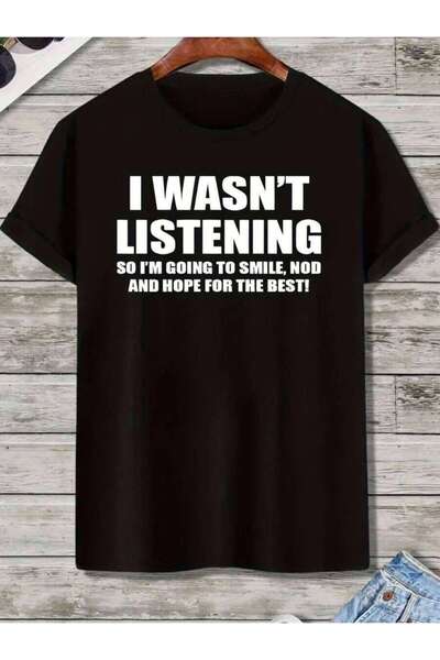 25W Mens Humorous T Sarcastic Quote Lightweight Crew Neck Black Shirt Bold Wh...