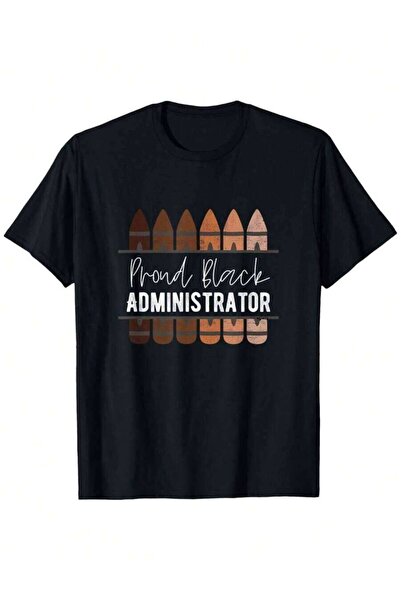 25W تي شيرت Proud Administrator، Black History Month Admin ذو تصميم فضفاض جدي...