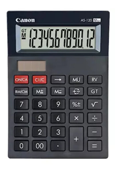 Canon Calculator de birou AS-120 II ecran 12 digiti alimentare solara si bate...