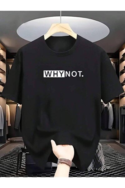 799 أزياء بسيطة وعصرية "WHY NOT." تي شيرت أبيض بأكمام قصيرة مطبوع عليه حروف، ...