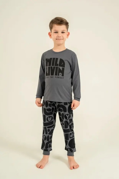 YUYİ Roly Poly 100% Cotton Crewneck Boys' Long Sleeve Pajama Set