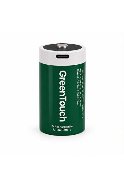 greentouch D USB-C Şarj Edilebilir Büyük Boy Pil — 2'li