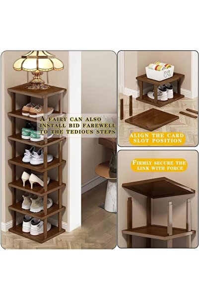 Paporich Vertical Shoes Rack, Tall Narrow Shoes Rack Organizer for Small Spac...